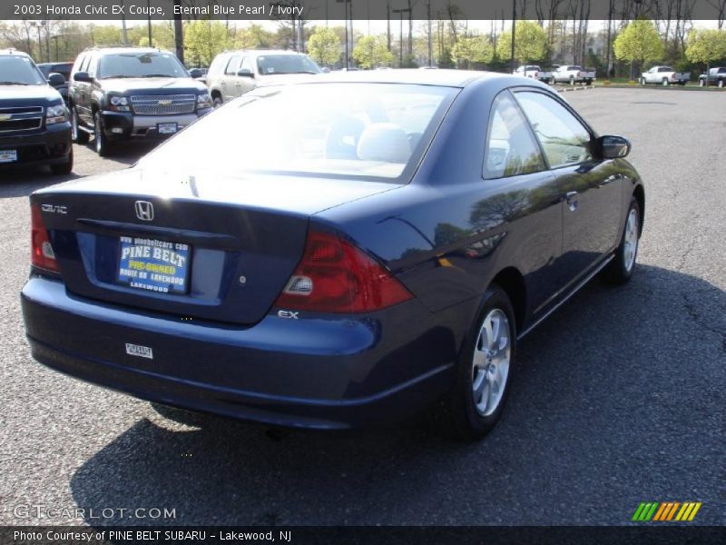 Eternal Blue Pearl / Ivory 2003 Honda Civic EX Coupe
