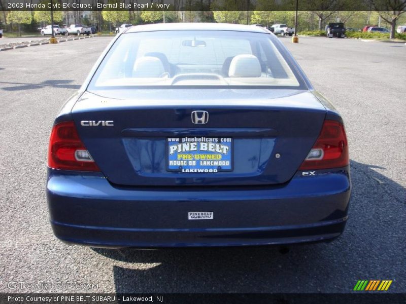 Eternal Blue Pearl / Ivory 2003 Honda Civic EX Coupe