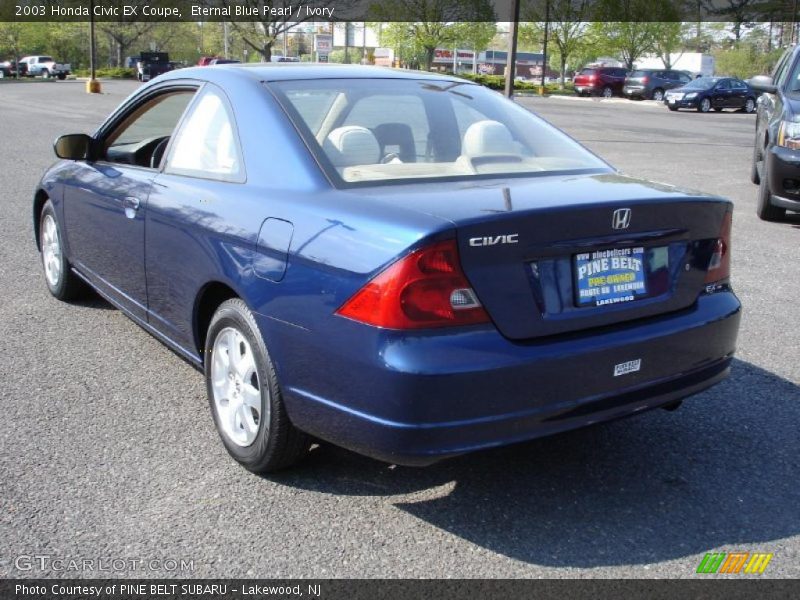 Eternal Blue Pearl / Ivory 2003 Honda Civic EX Coupe