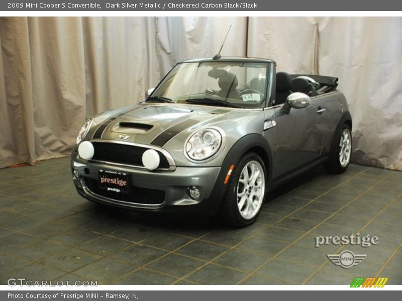 Dark Silver Metallic / Checkered Carbon Black/Black 2009 Mini Cooper S Convertible
