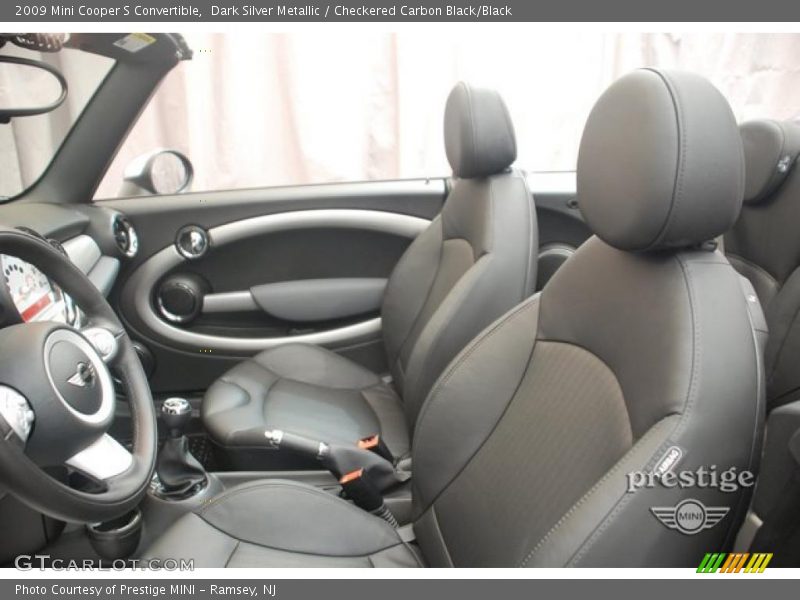 Dark Silver Metallic / Checkered Carbon Black/Black 2009 Mini Cooper S Convertible