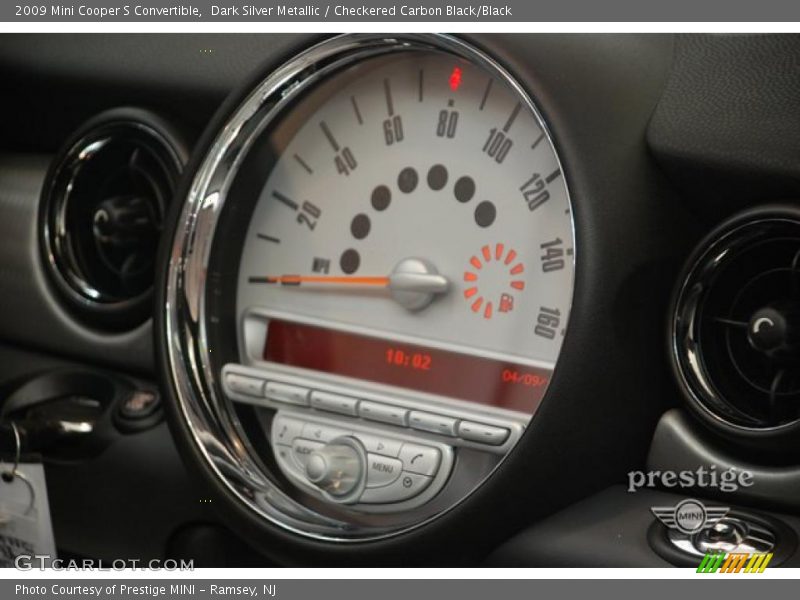 Dark Silver Metallic / Checkered Carbon Black/Black 2009 Mini Cooper S Convertible