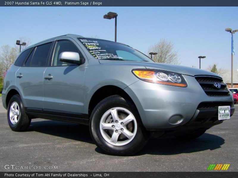 Platinum Sage / Beige 2007 Hyundai Santa Fe GLS 4WD