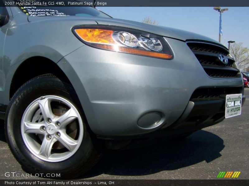 Platinum Sage / Beige 2007 Hyundai Santa Fe GLS 4WD