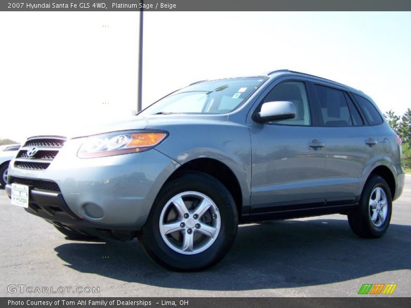 Platinum Sage / Beige 2007 Hyundai Santa Fe GLS 4WD