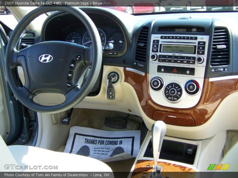 Platinum Sage / Beige 2007 Hyundai Santa Fe GLS 4WD
