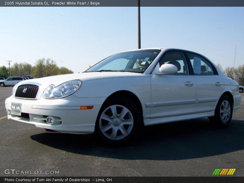 Powder White Pearl / Beige 2005 Hyundai Sonata GL