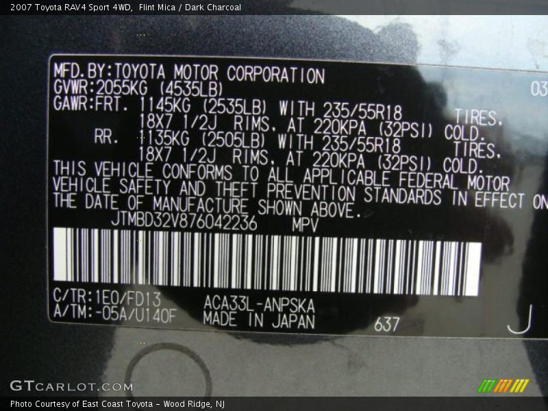 Flint Mica / Dark Charcoal 2007 Toyota RAV4 Sport 4WD
