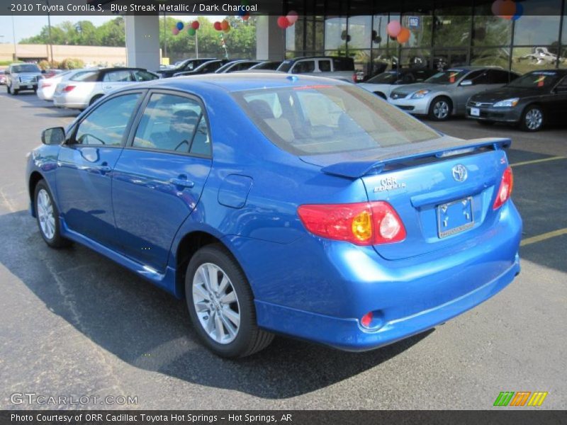 Blue Streak Metallic / Dark Charcoal 2010 Toyota Corolla S