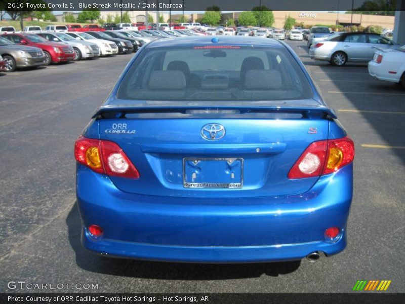 Blue Streak Metallic / Dark Charcoal 2010 Toyota Corolla S