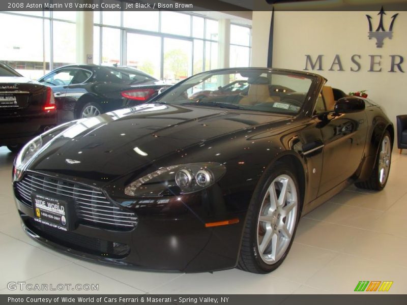 Jet Black / Bison Brown 2008 Aston Martin V8 Vantage Coupe