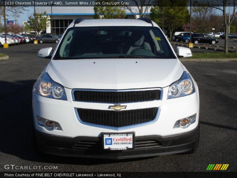 Summit White / Dark Gray/Light Gray 2010 Chevrolet Traverse LT AWD