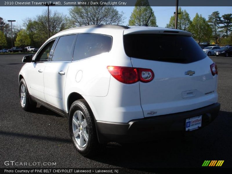 Summit White / Dark Gray/Light Gray 2010 Chevrolet Traverse LT AWD
