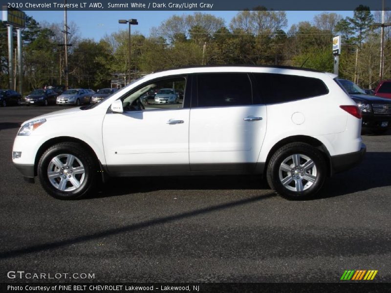Summit White / Dark Gray/Light Gray 2010 Chevrolet Traverse LT AWD
