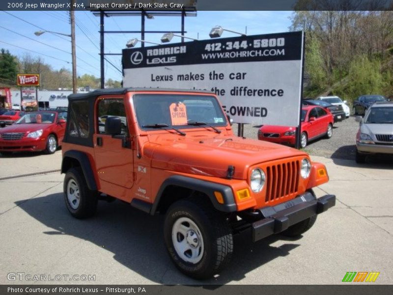 Impact Orange / Dark Slate Gray 2006 Jeep Wrangler X 4x4