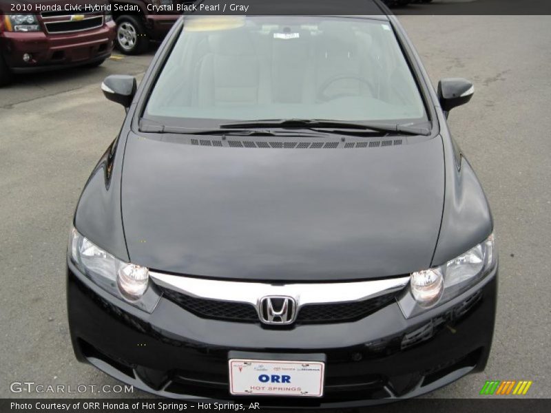 Crystal Black Pearl / Gray 2010 Honda Civic Hybrid Sedan
