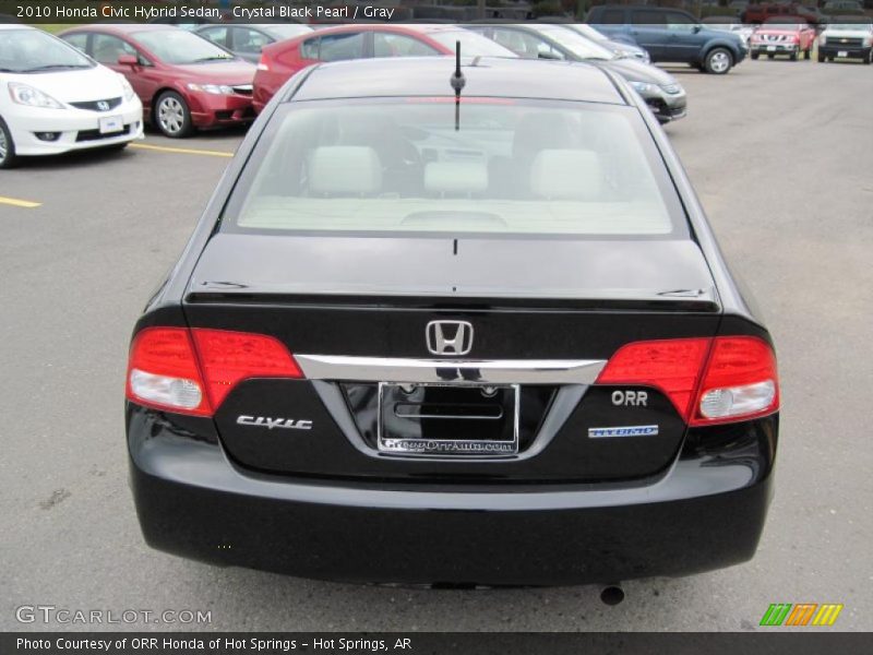 Crystal Black Pearl / Gray 2010 Honda Civic Hybrid Sedan