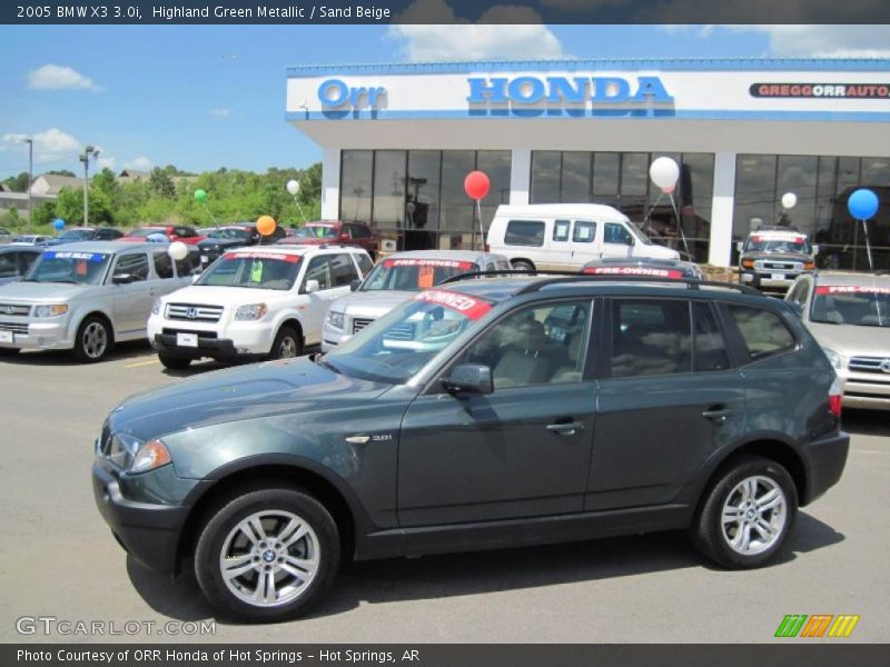 Highland Green Metallic / Sand Beige 2005 BMW X3 3.0i