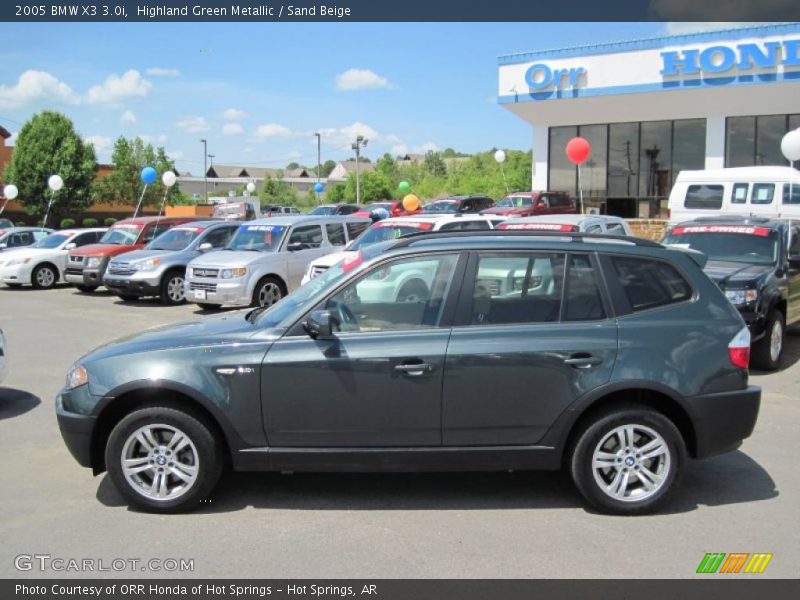 Highland Green Metallic / Sand Beige 2005 BMW X3 3.0i