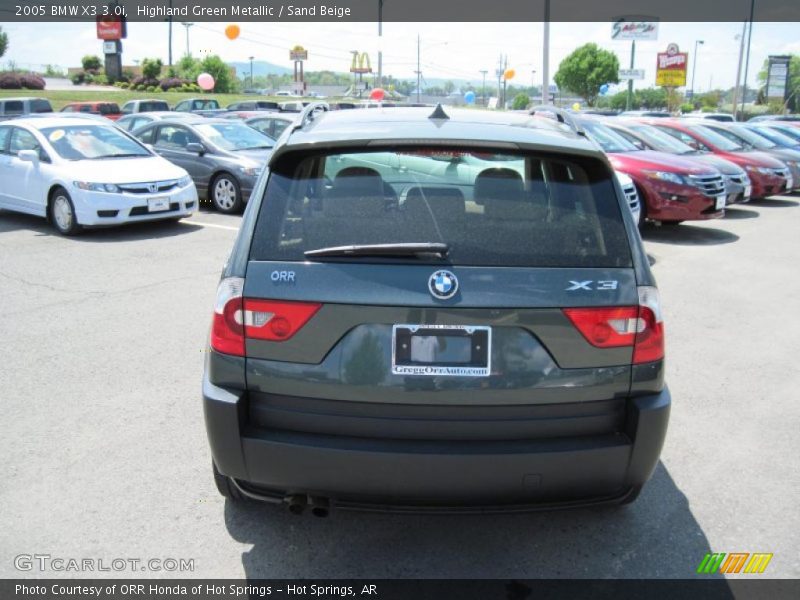 Highland Green Metallic / Sand Beige 2005 BMW X3 3.0i