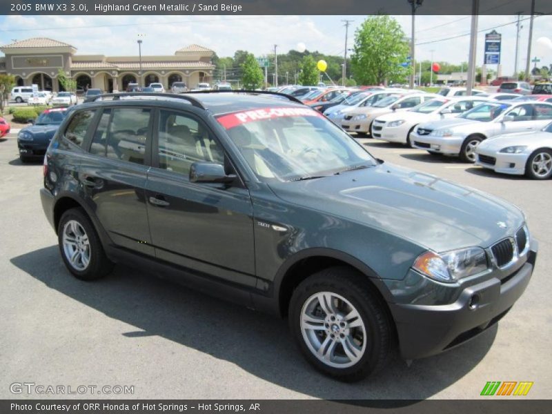 Highland Green Metallic / Sand Beige 2005 BMW X3 3.0i