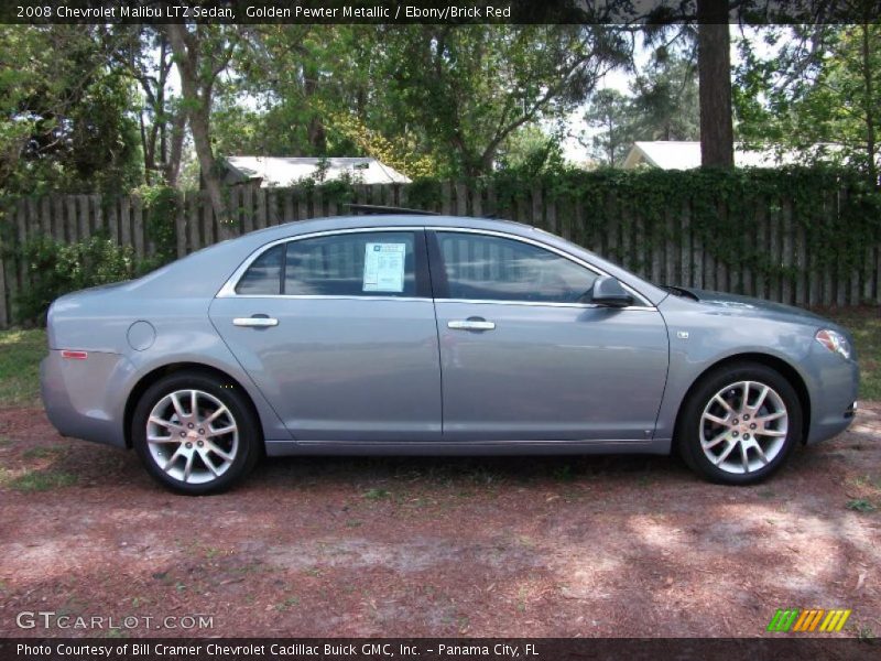 Golden Pewter Metallic / Ebony/Brick Red 2008 Chevrolet Malibu LTZ Sedan