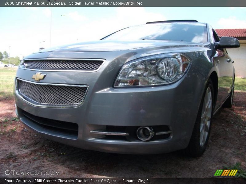 Golden Pewter Metallic / Ebony/Brick Red 2008 Chevrolet Malibu LTZ Sedan