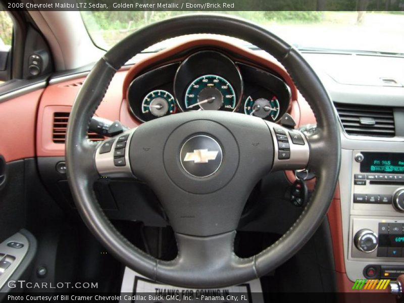 Golden Pewter Metallic / Ebony/Brick Red 2008 Chevrolet Malibu LTZ Sedan