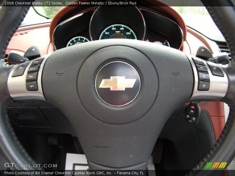 Golden Pewter Metallic / Ebony/Brick Red 2008 Chevrolet Malibu LTZ Sedan