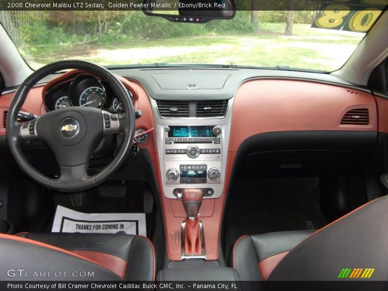 Golden Pewter Metallic / Ebony/Brick Red 2008 Chevrolet Malibu LTZ Sedan
