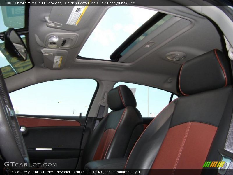 Golden Pewter Metallic / Ebony/Brick Red 2008 Chevrolet Malibu LTZ Sedan