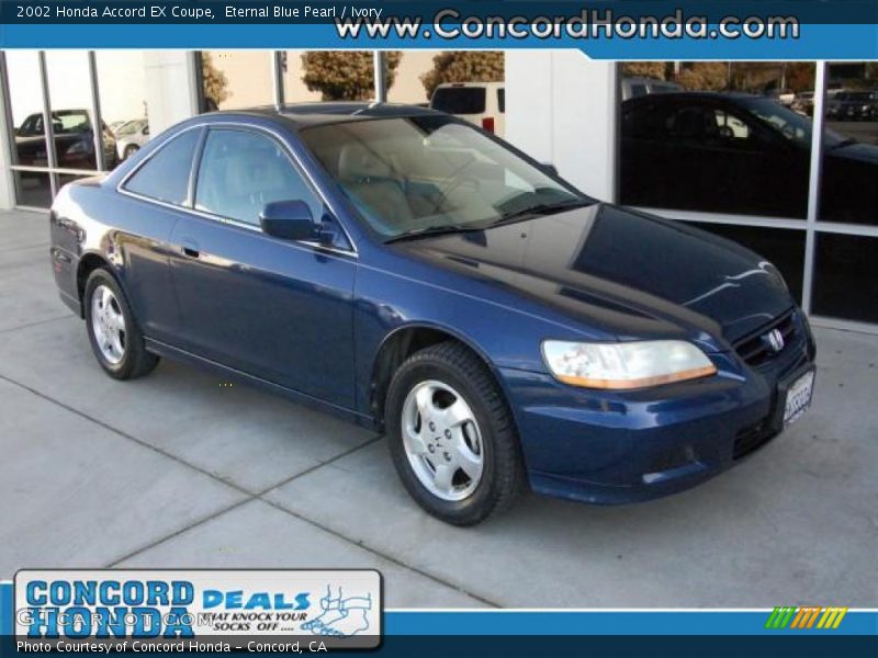 Eternal Blue Pearl / Ivory 2002 Honda Accord EX Coupe