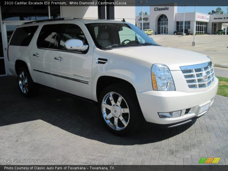 White Diamond / Cashmere/Cocoa 2010 Cadillac Escalade ESV Premium