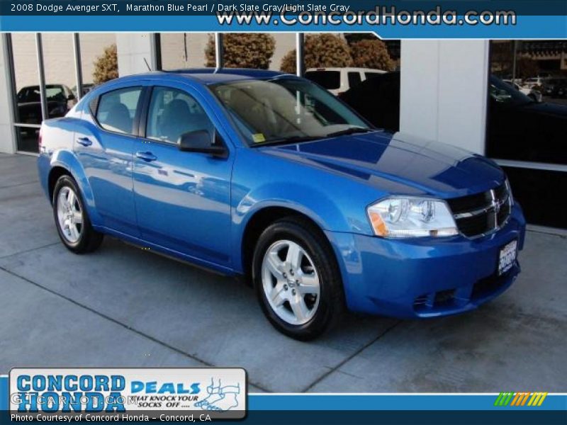 Marathon Blue Pearl / Dark Slate Gray/Light Slate Gray 2008 Dodge Avenger SXT