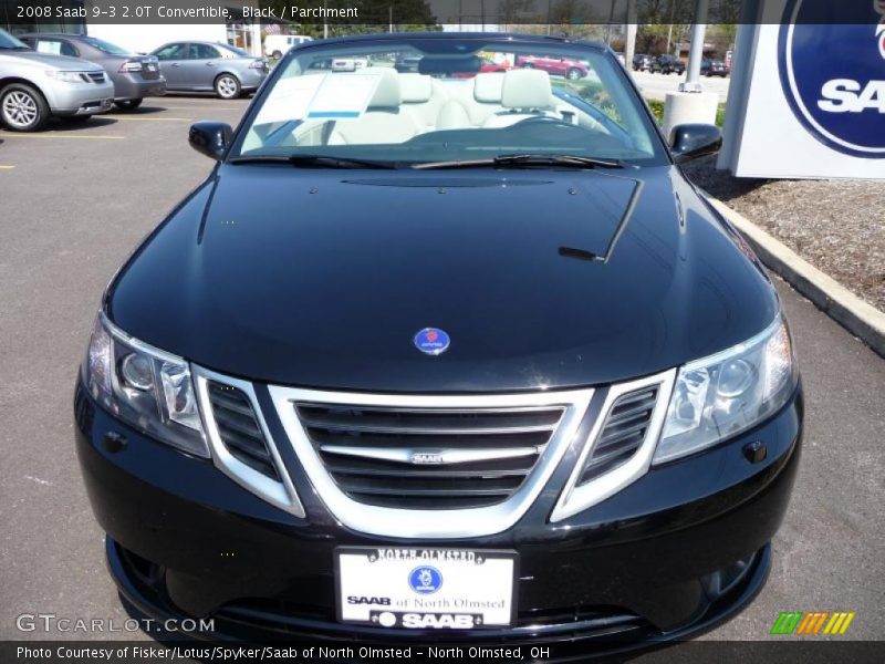 Black / Parchment 2008 Saab 9-3 2.0T Convertible