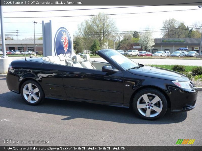 Black / Parchment 2008 Saab 9-3 2.0T Convertible