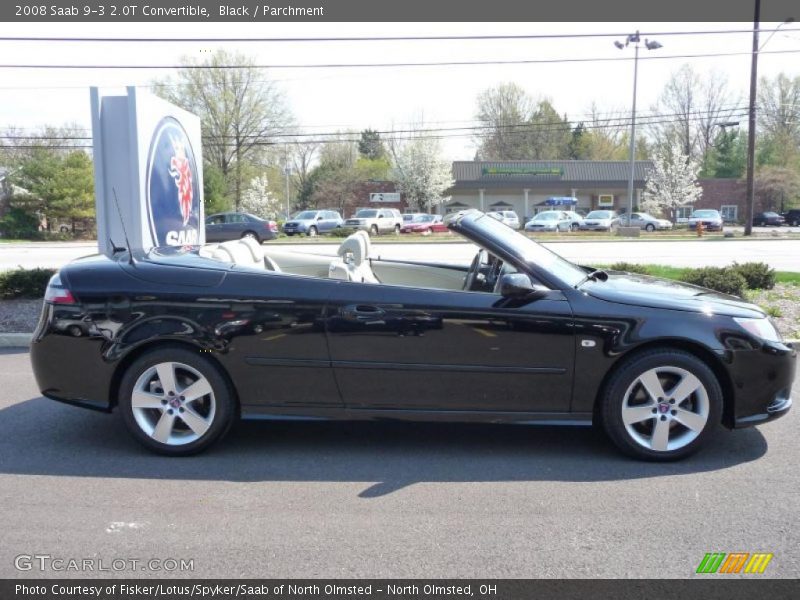 Black / Parchment 2008 Saab 9-3 2.0T Convertible