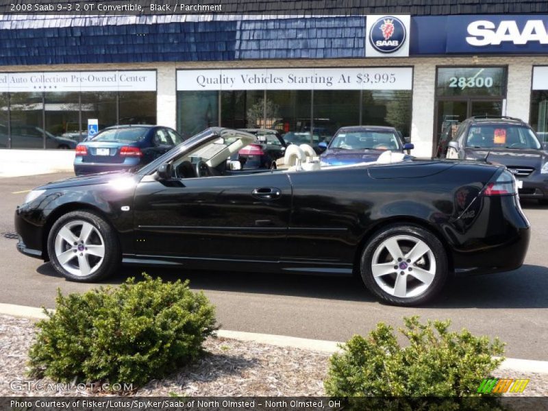 Black / Parchment 2008 Saab 9-3 2.0T Convertible