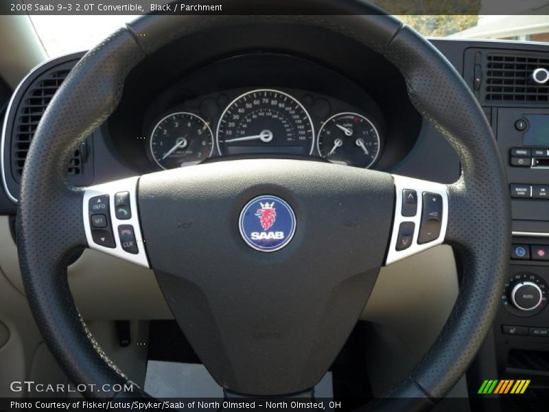 Black / Parchment 2008 Saab 9-3 2.0T Convertible