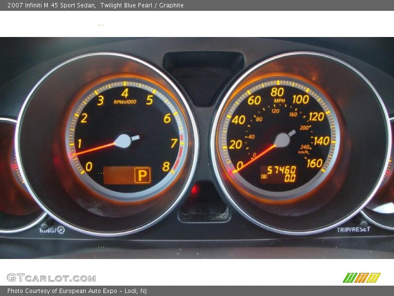 Twilight Blue Pearl / Graphite 2007 Infiniti M 45 Sport Sedan