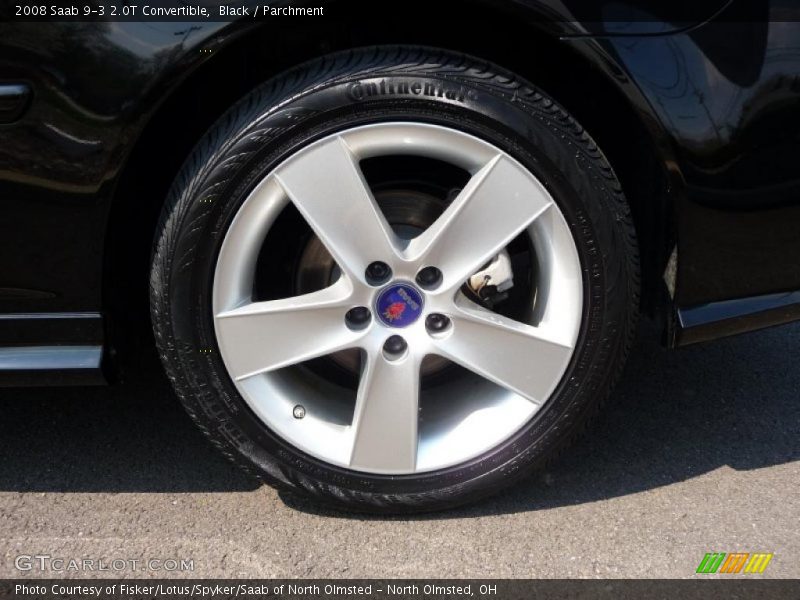 Black / Parchment 2008 Saab 9-3 2.0T Convertible