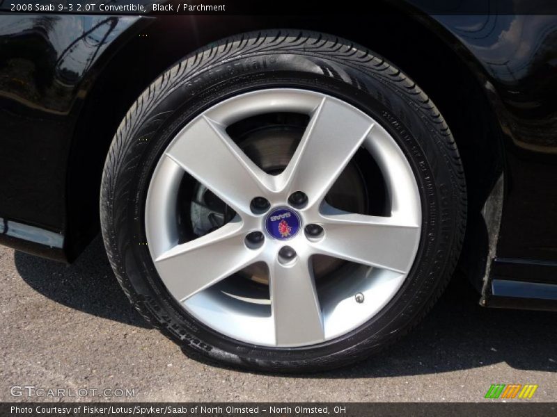 Black / Parchment 2008 Saab 9-3 2.0T Convertible