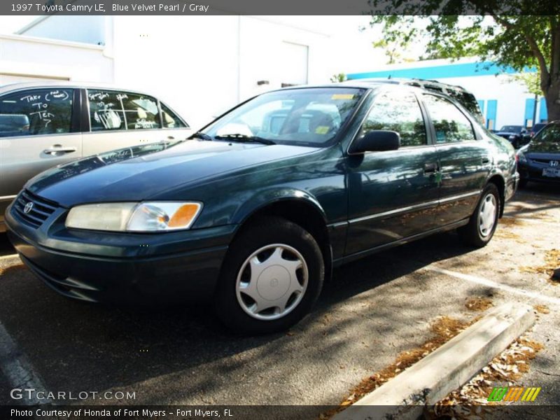 Blue Velvet Pearl / Gray 1997 Toyota Camry LE