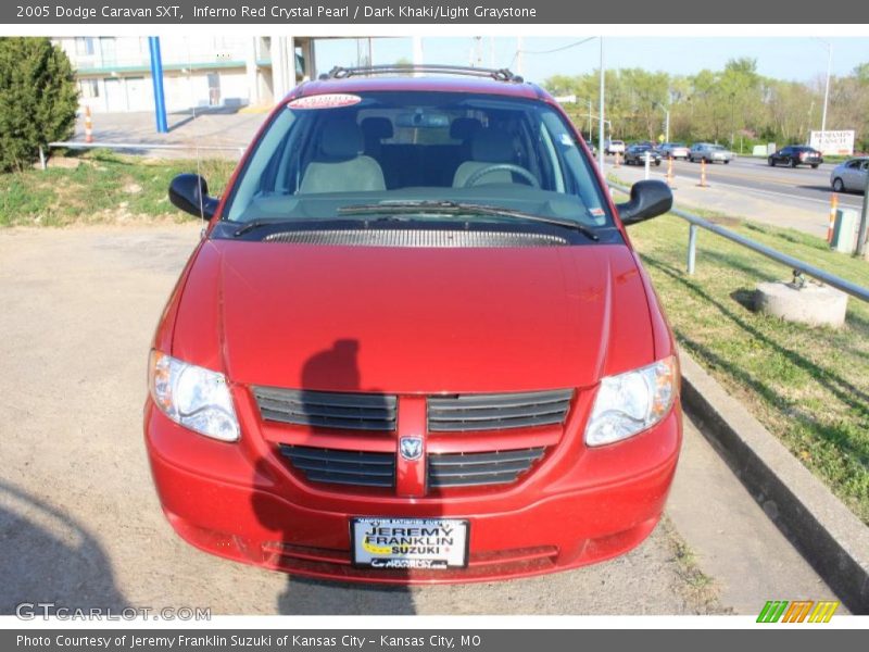 Inferno Red Crystal Pearl / Dark Khaki/Light Graystone 2005 Dodge Caravan SXT