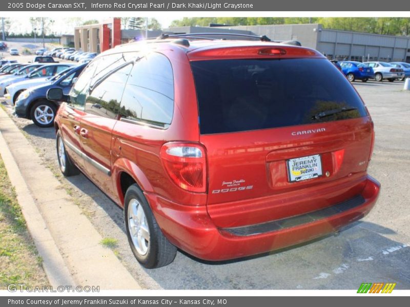 Inferno Red Crystal Pearl / Dark Khaki/Light Graystone 2005 Dodge Caravan SXT