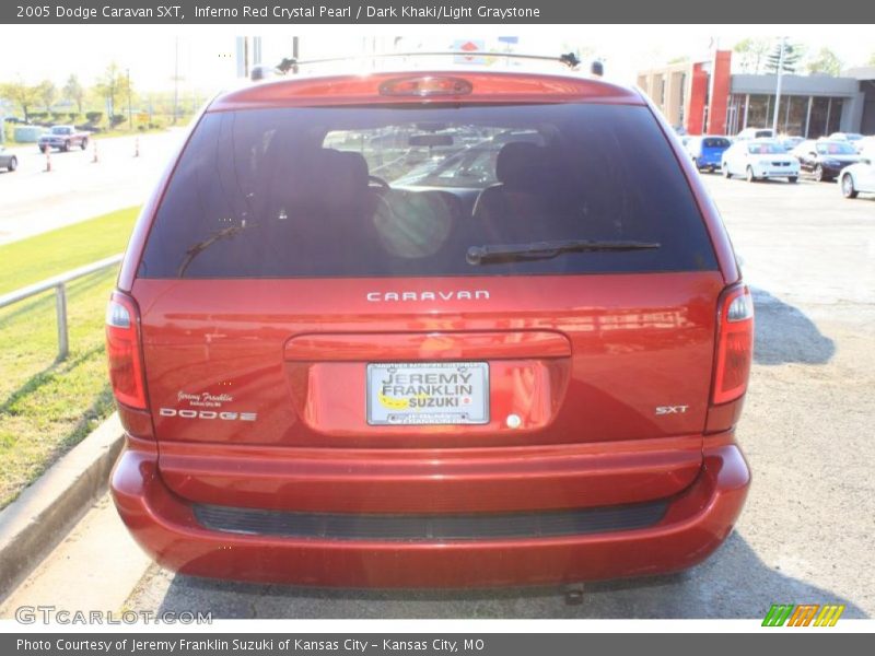 Inferno Red Crystal Pearl / Dark Khaki/Light Graystone 2005 Dodge Caravan SXT