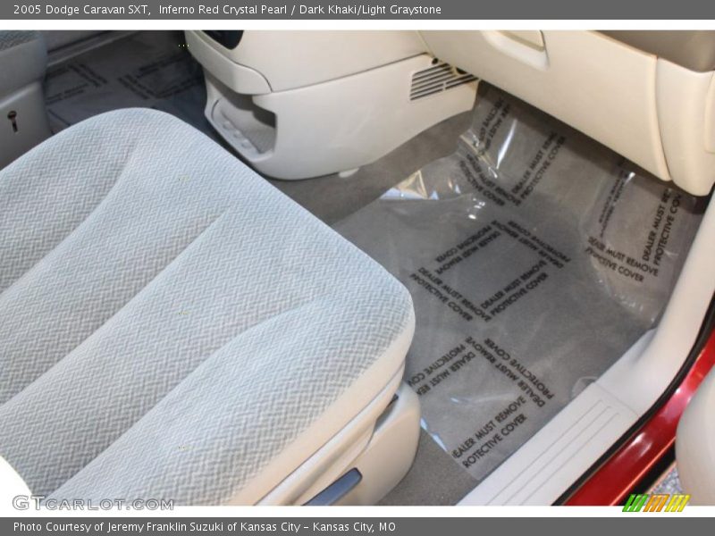 Inferno Red Crystal Pearl / Dark Khaki/Light Graystone 2005 Dodge Caravan SXT