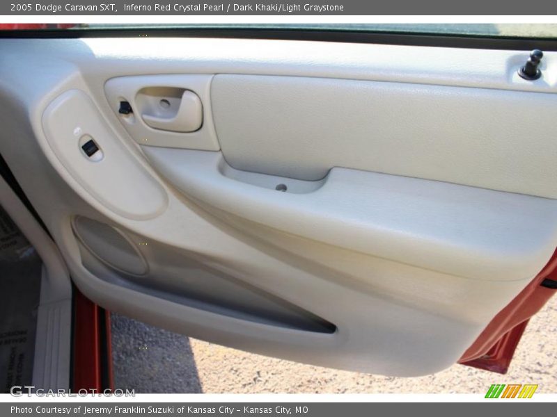Inferno Red Crystal Pearl / Dark Khaki/Light Graystone 2005 Dodge Caravan SXT