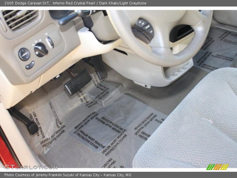 Inferno Red Crystal Pearl / Dark Khaki/Light Graystone 2005 Dodge Caravan SXT