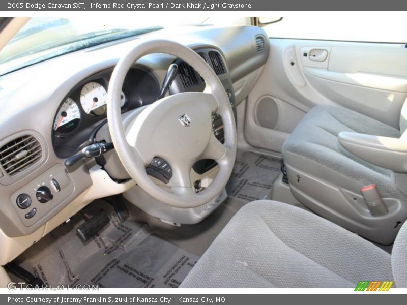 Inferno Red Crystal Pearl / Dark Khaki/Light Graystone 2005 Dodge Caravan SXT